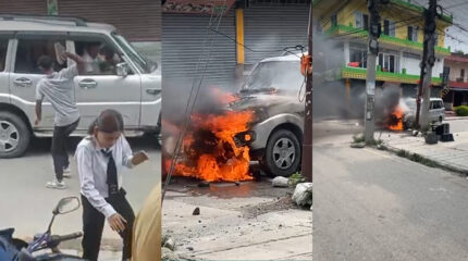 महेन्द्र मोरङ क्याम्पसका विद्यार्थीले गरे प्रदेश योजना आयोगको गाडी तोडफोड र आगजनी