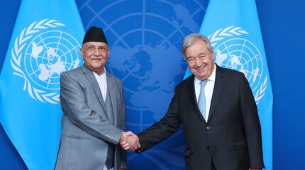 राष्ट्रसंघका महासचिव गुटेरेससँग प्रधानमन्त्री ओलीको भेट