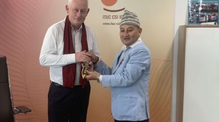 श्रमिकहरूका विश्वस्तरीय नेता लुकसँग महासचिव राईको भेटवार्ता